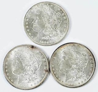 Three Uncirculated New Orleans Morgan Dollars