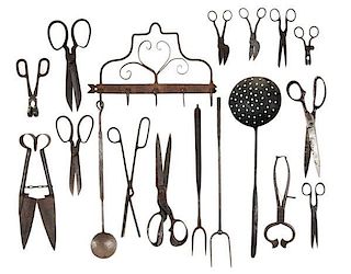 Wrought Iron Rack and Tools 