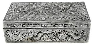 Chinese Export Silver Covered Box
