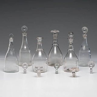 Early Blown Glass Decanters, Plus 