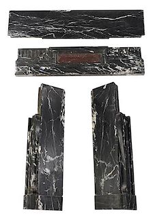Black Veined Marble Fireplace Surround