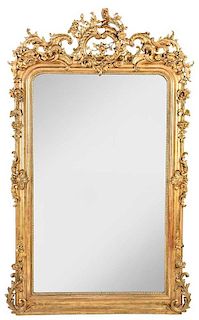 Rococo Style Gilt Wood Pier Mirror