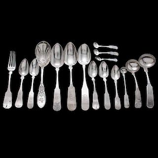 Commodore Peter Turner Family Coin Silver Flatware, Plus 