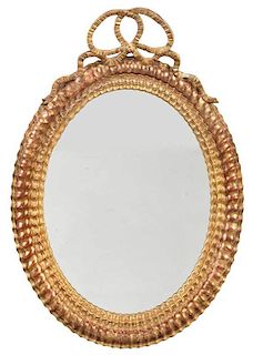 Louis XVI Style Carved and Gilt Oval Mirror
