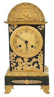 Restoration Gilt Bronze Mantel Clock