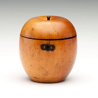 The Turner Family George III Apple-Form Tea Caddy in Fruitwood 