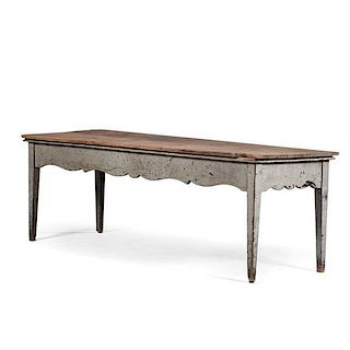 Farm Table in Old Blue-Gray Paint 