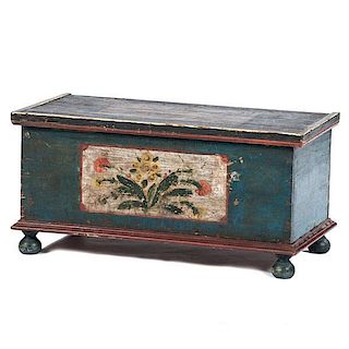 Diminutive Paint-Decorated Blanket Chest 