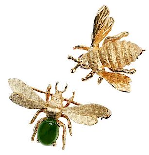 Two 14kt. Bug Brooches