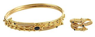 18kt. Sapphire Bracelet and Ring Set