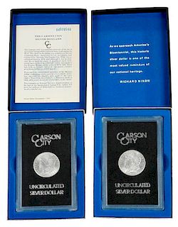 Pair of Silver Dollars in GSA Boxes