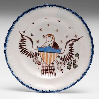Leeds Feather Edge Patriotic Cup Plate 