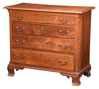 American Chippendale Figured Walnut Chest