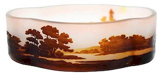 Signed Gall‚ Cameo Landscape Jardiniere