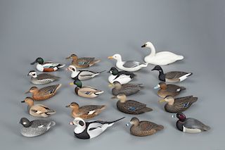 Important Set of Forty Miniature Waterfowl, Oliver Tuts Lawson (b. 1938)