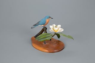 Bluebird on Magnolia, Oliver Tuts Lawson (b. 1938)