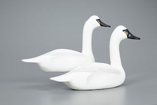 Two One-Third-Size Swans, Charlie Speed" Joiner (1921-2015)"