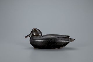 Hollow Black Duck Decoy, C. Ridgeway Marter (1893-1977)