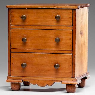 Miniature Pine Chest of Drawers 