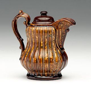 Bennington Attributed, Rare Flint Enamel Teapot 