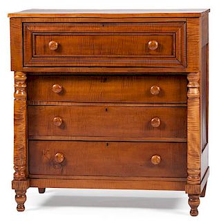 Classical Chest of Drawers in Tiger Maple 