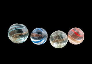 Clear Banded Lutz Marbles 