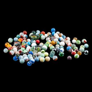 Machine Made Marbles Including Akro Agates 