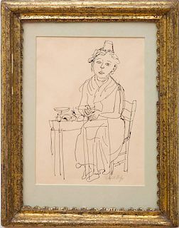 RAOUL DUFY (1877-1953): JEANNE-NURSEMAID OF LATER DAYS SITTING AT TABLE