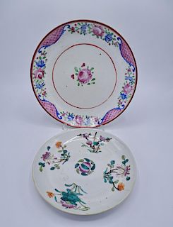 2 CHINESE PORCELAIN PLATES 