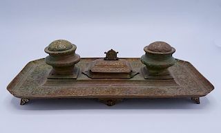 ANTIQUE CHINESE BRONZE INKWELL