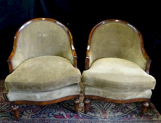 PR. REGENCY MICRO SUEDE UPHOLSTERED ARM CHAIRS