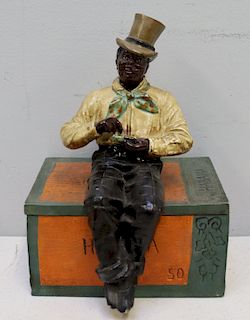 Black Americana Figural Cigar Humidor