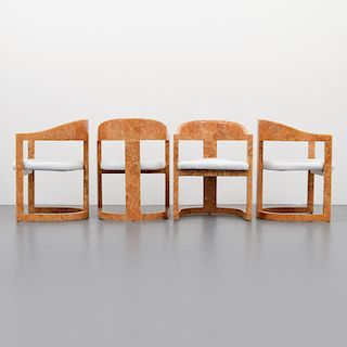 Set of 4 Karl Springer "Onassis" Chairs
