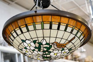 Stained & Leaded Glass Inverted Ceiling Shade