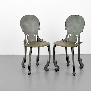 Pair of Arman Violin Bronze Chairs