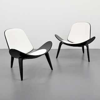 Pair of Hans Wegner "Shell CH07" Lounge Chairs