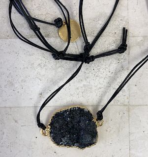 Nina Nguyen Corded Black Druzzy Necklace