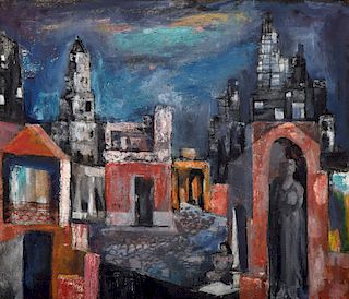 Constantine Pougialis Painting, Cityscape