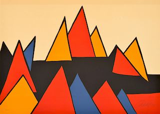 Alexander Calder "Mountains" Lithograph, Signed Edition