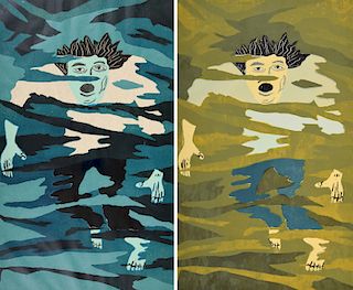 2 Richard Bosman "Drowning Man" Woodcuts, Signed Edition