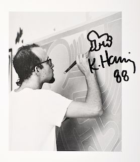 Keith Haring Signed Drawing on Exhibition Catalog