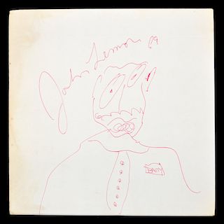 John Lennon Signed Drawing, Allan Klein & Barry Fey