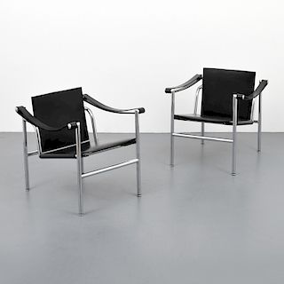 Pair of Pierre Jeanneret, Charlotte Perriand & Le Corbusier "LC1" Arm Chairs