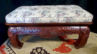 ORIENTAL STYLE UPHOLSTERED BENCH 