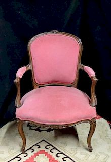 LOUIS XV STYLE UPHOLSTERED FAUTEUIL 