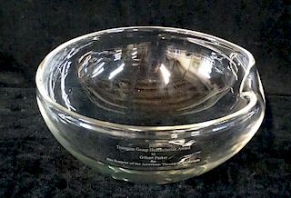 TIFFANY & CO. CRYSTAL BOWL PRESENTED TO GILBERT PARKER