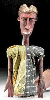 Early 20th C. Mali Dogon Wood Puppet - ex Museum