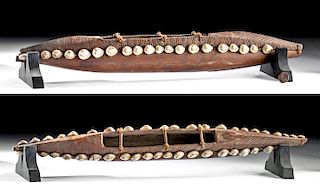 Late 19th C. Nukuoro Island Wood & Shell Canoe Model