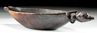 Early 20th C. Dayak Dark Wooden Ritual Bowl - Aso