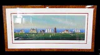 SGN. PRINT PANORAMA VIEW WITH BOATS 